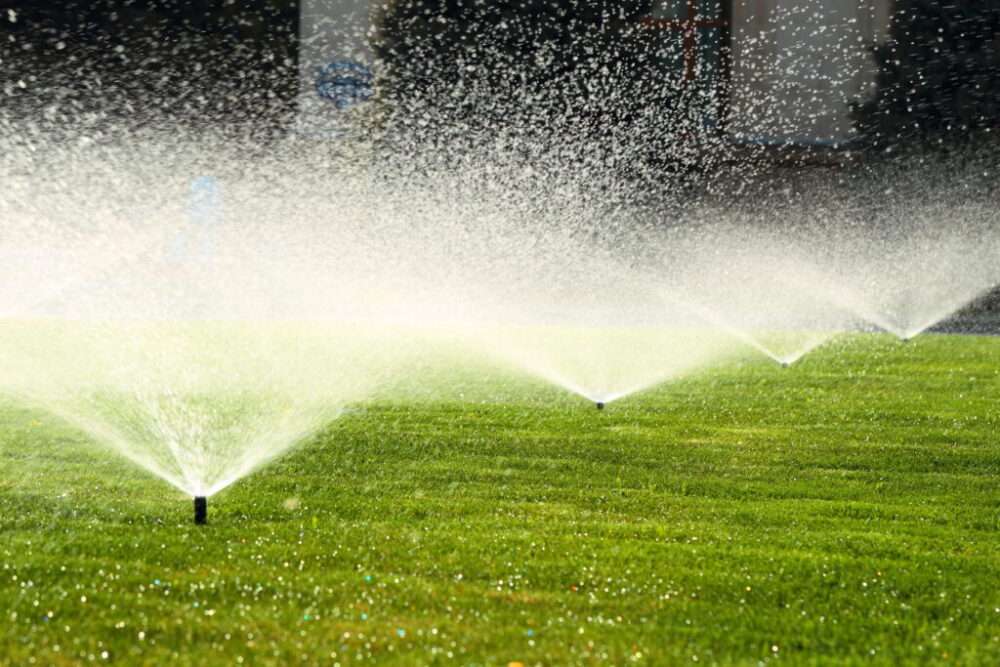 garden sprinkler on the green lawn | Classic Lawnscape irrigation systems Blaine